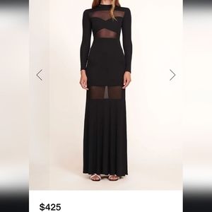 $425 STAUD Falcon Black Sheer Panel Maxi Dress XS